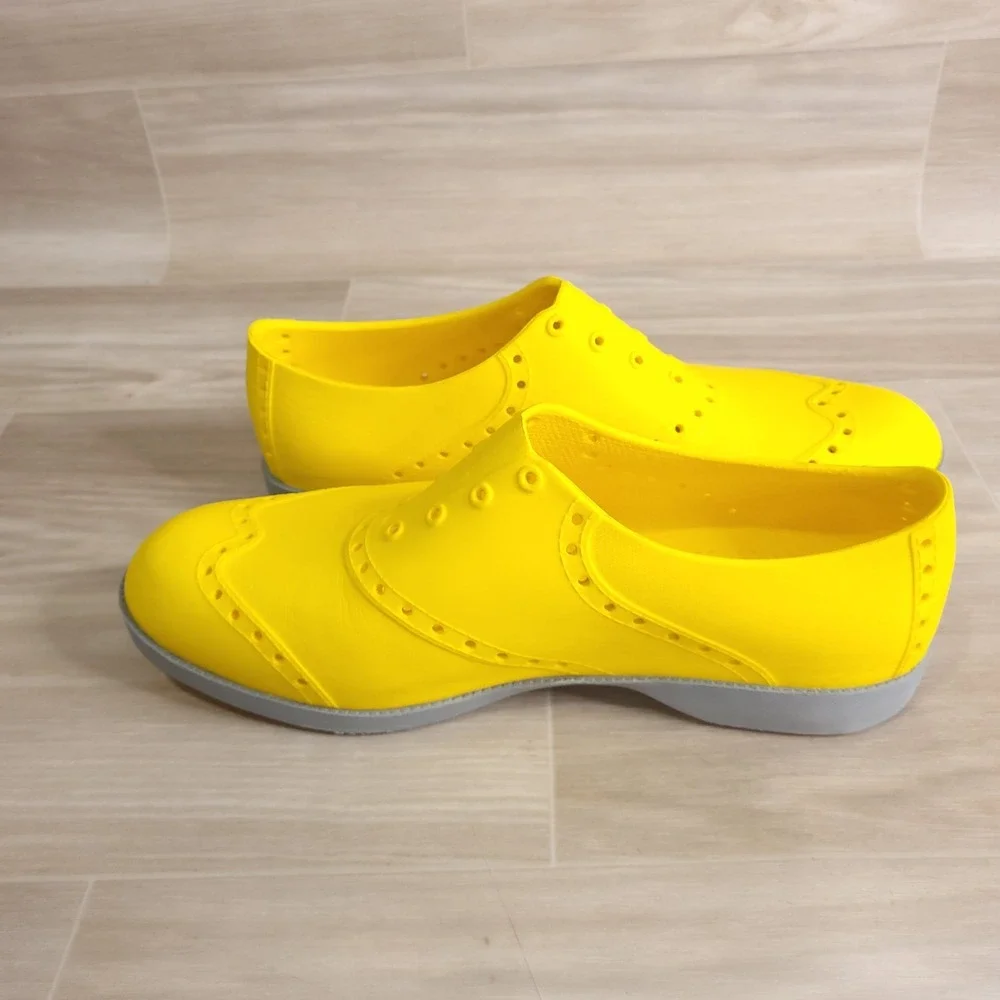 Biion Golf Brights Oxford Wingtip Shoes Unisex Yellow M 8 W 10 Slip On Spinless